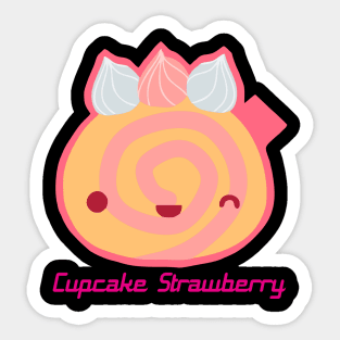 Cupcake Strawberry Sticker